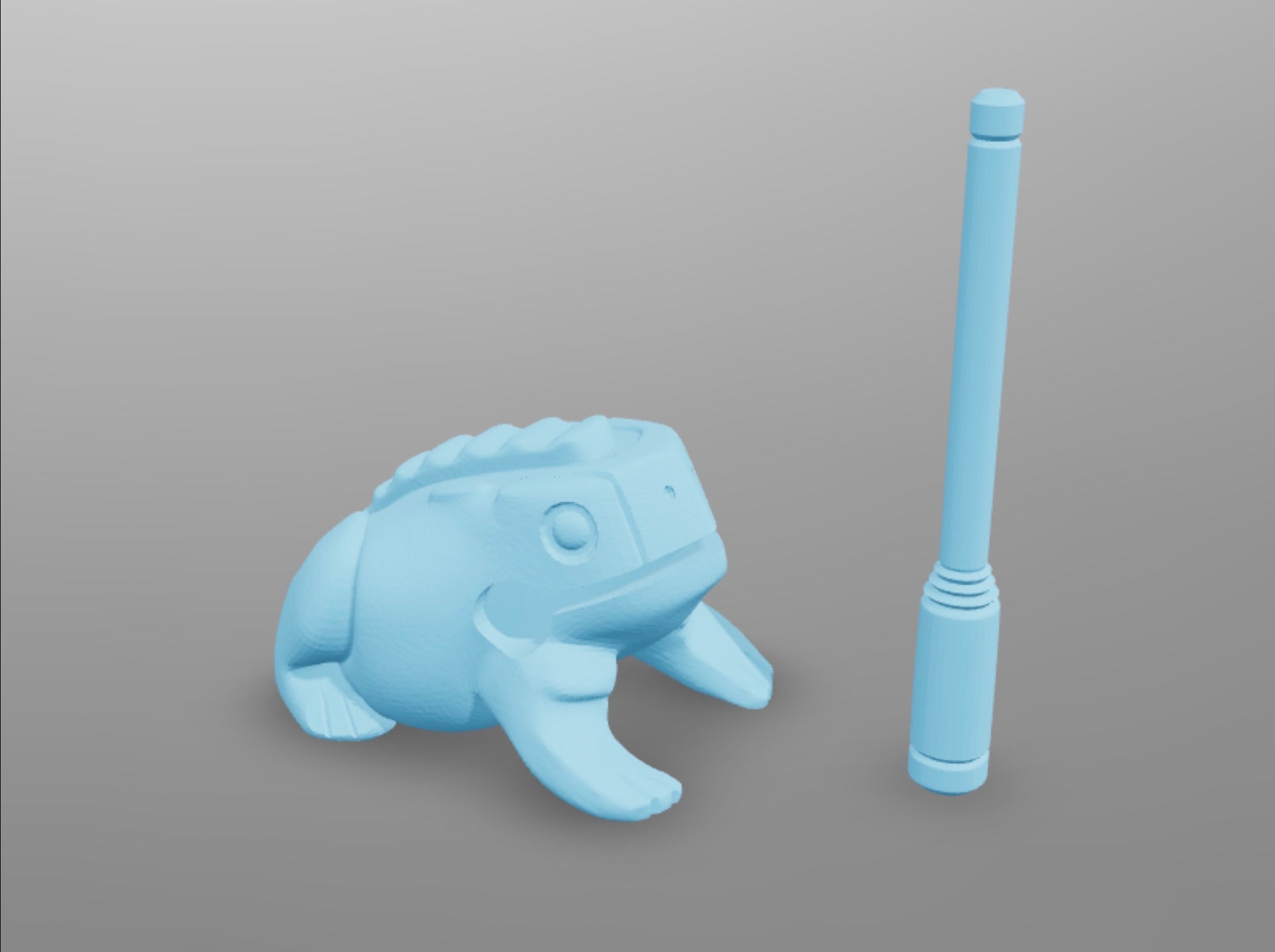 Blue frog toy instrument 